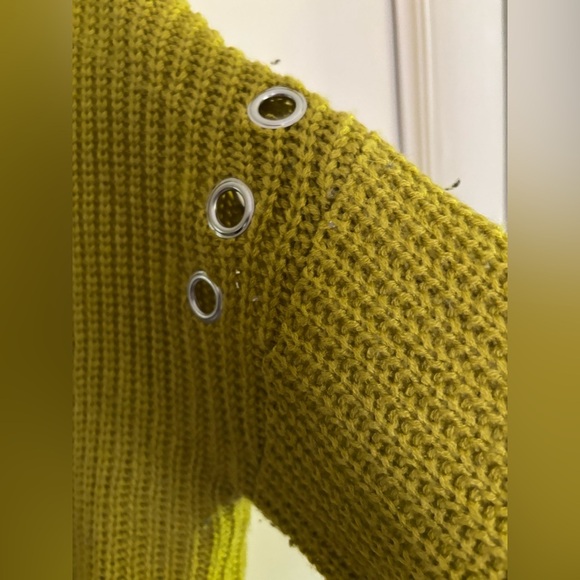 NY Collection Mustard Cowl Neck Sweater - Picture 3 of 6